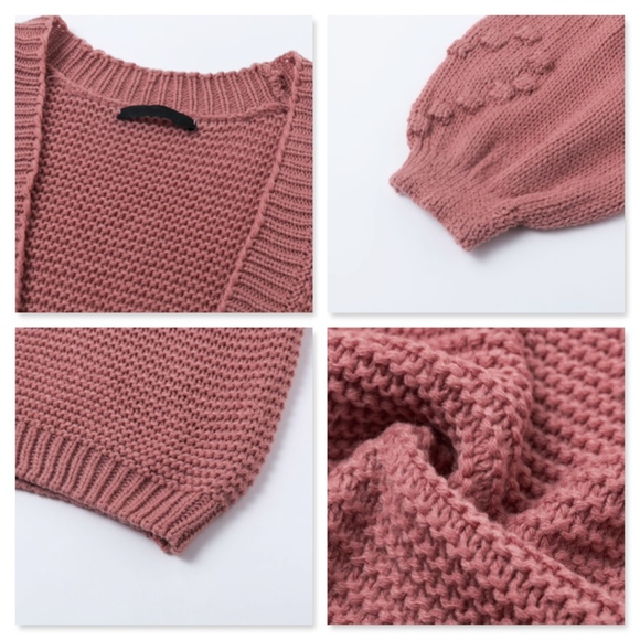 Pom Pom Hearts Berry Pink Oversized Cardigan - Picture 8 of 12